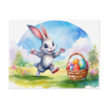 Osterhase und Eierkörbe