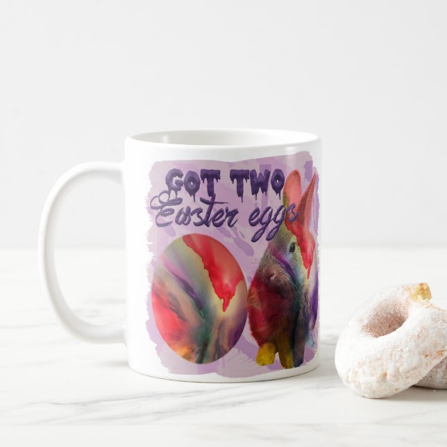 Osterhase und gestrichenes Ei Kaffeetasse (Mit Donut)