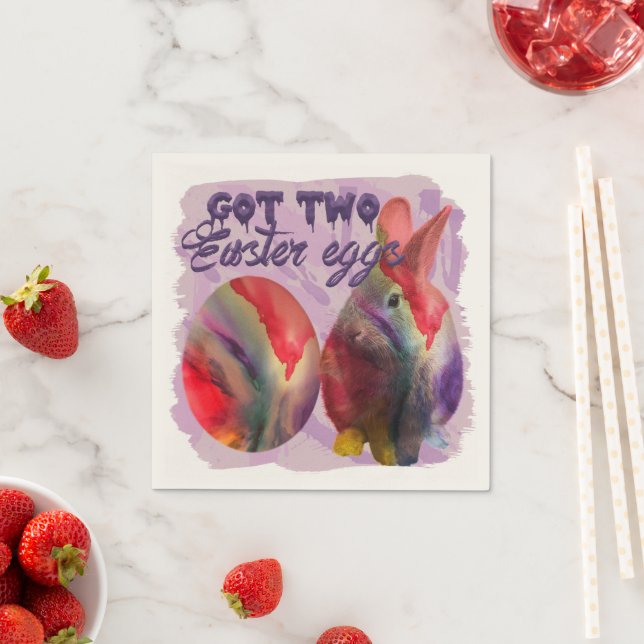 Osterhase und gestrichenes Ei Serviette (Beispiel)