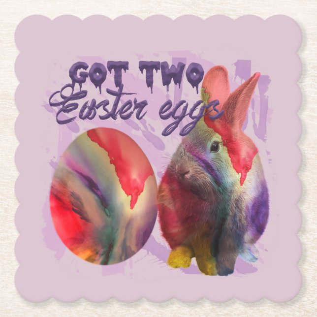 Osterhase und gestrichenes Ei Untersetzer (Vorderseite)