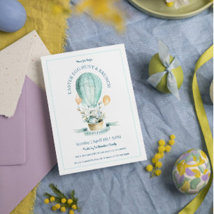 Osterhase und heißer Balloneierjagd & Ostern Dankeskarte