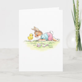 Osterhase und Kick Card Karte