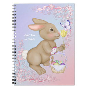 Osterhase und Korb Notizblock