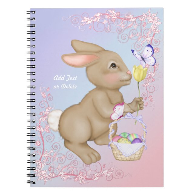 Osterhase und Korb Notizblock (Vorderseite)