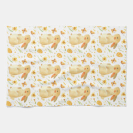 Osterhase und Schmetterlinge Geschirrtuch