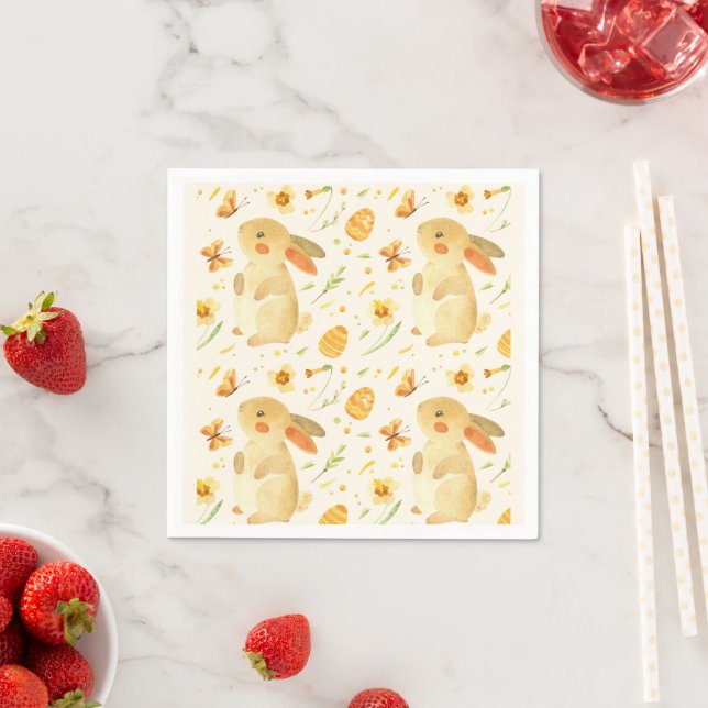 Osterhase und Schmetterlinge Serviette (Beispiel)