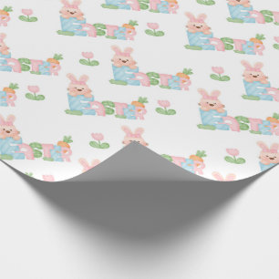 Osterhase und Tulips - Osterpackpapier Geschenkpapier