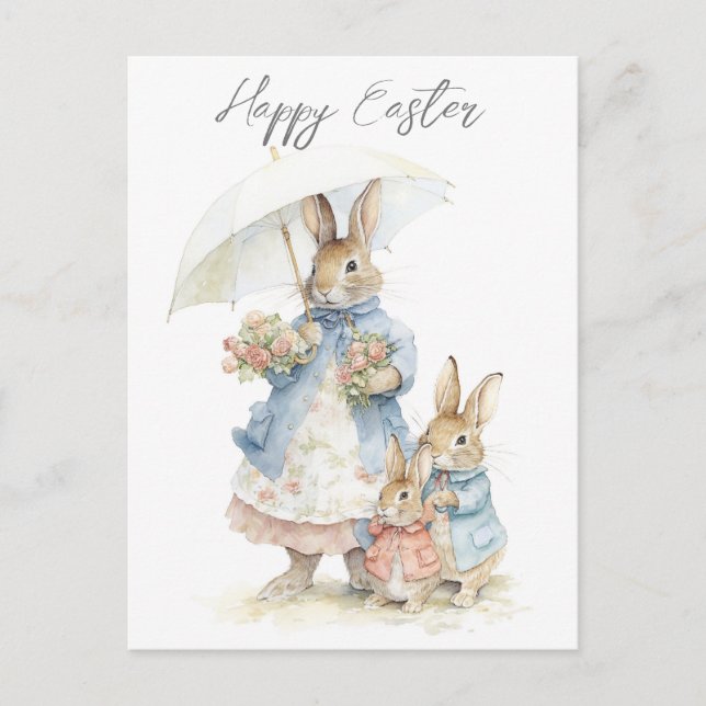 Osterhase Vintage Postkarte (Vorderseite)