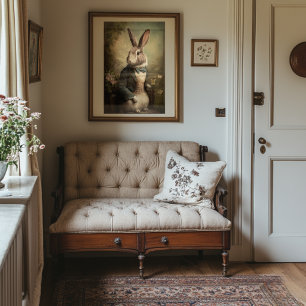 Osterhase Vintages Portrait Printable Kunst, Dicht Poster