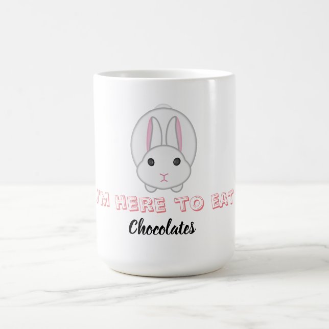 Osterhase warte Schokolade zu essen Kaffeetasse (Mittel)