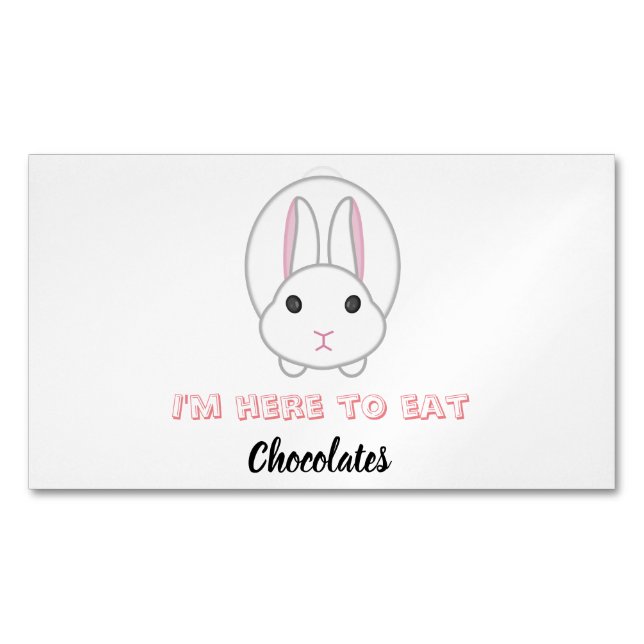 Osterhase warte Schokolade zu essen Magnetische Visitenkarte (Vorderseite)