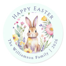 Osterhase Wasserfarbe Floral Personalisiert
