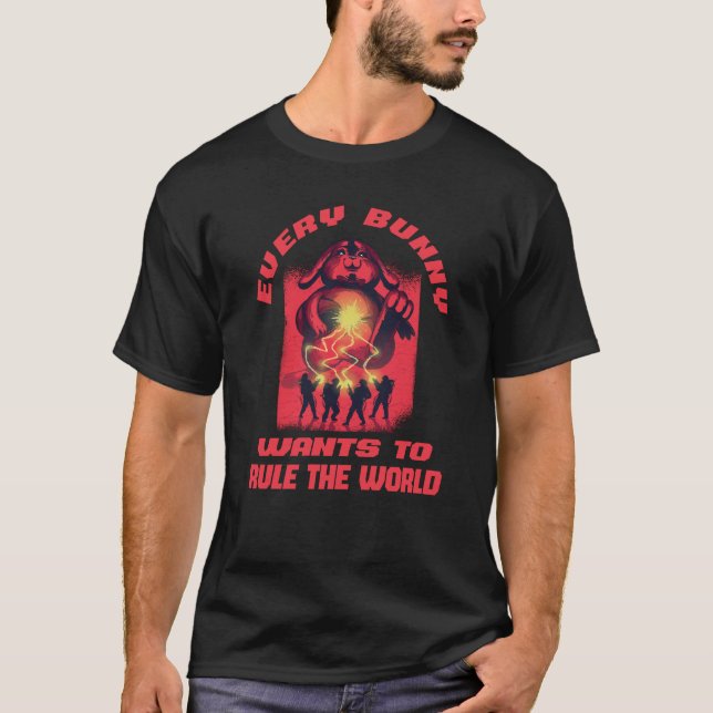 Osterhase Will zur Herrschaft der Welt - Frieden T-Shirt (Vorderseite)