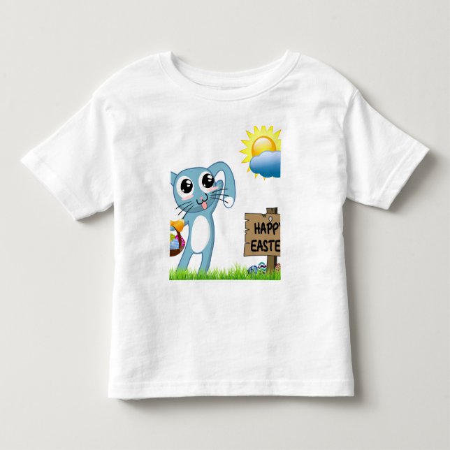 Osterhase wünscht ein frohes Ostern Kleinkind T-shirt (Vorderseite)