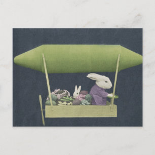 Osterhase Zepplin Postkarte