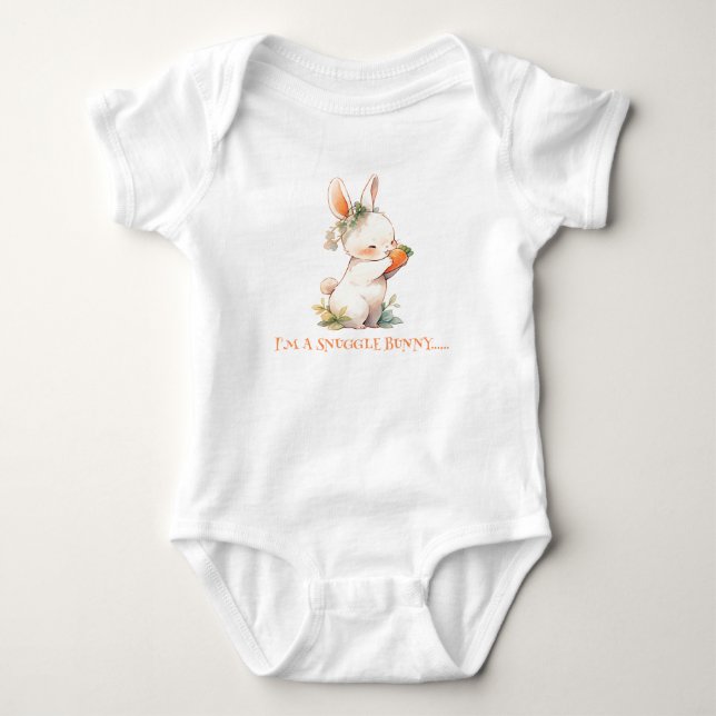 Osterhase zu essen Carrot Baby Strampler (Vorderseite)