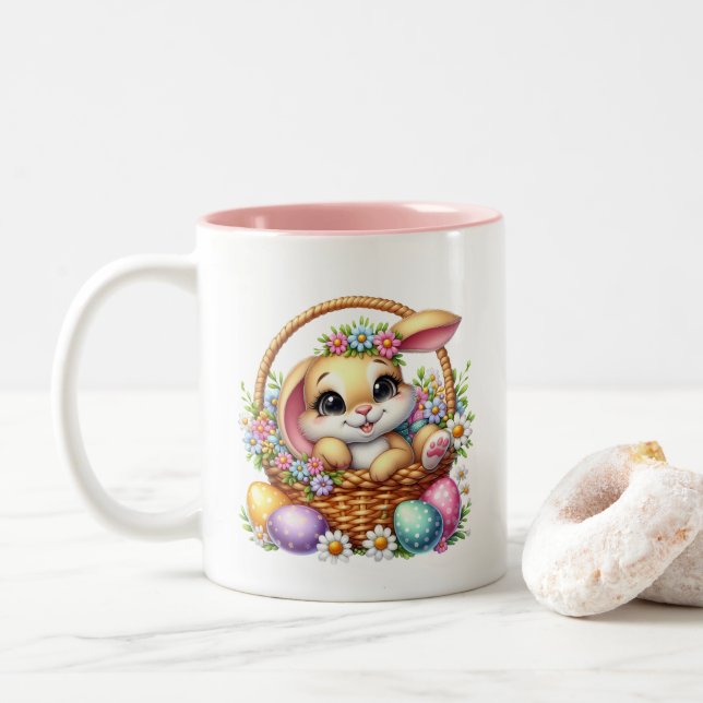 Osterhase  zweifarbige tasse (Mit Donut)