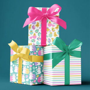Osterhasen & Babyküken Süße Muster Geschenkpapier Set