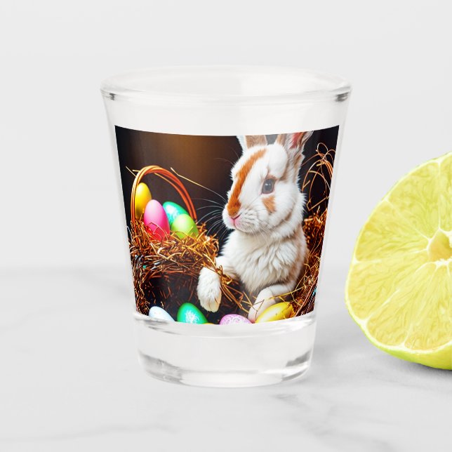 Osterhasen Basket & Eier Schnapsglas (Vorderseite)