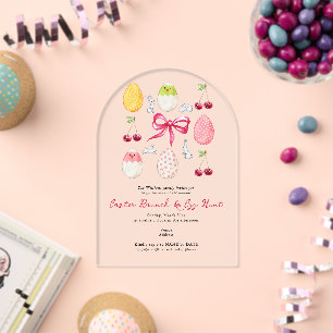 Osterhasen-Brunch-Eier-Suche Kirsche Coquette-Schl Acryleinladungen