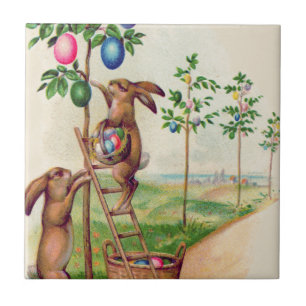 Osterhasen-Buntes-Eier-Baum Fliese