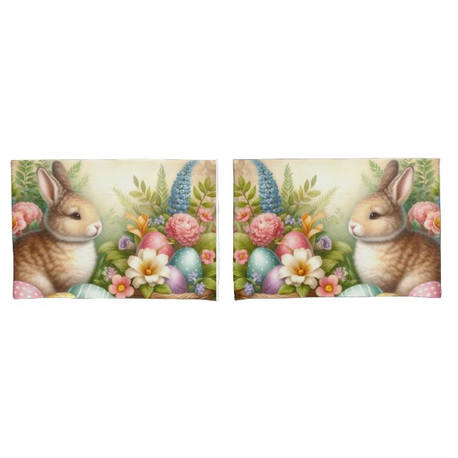 Osterhasen Dekorative Pastell Set 2 Kissenbezug (Vorderseite-Set)