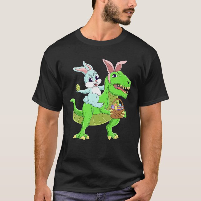 Osterhasen Dinosaur T Rex Osterkids Junge T-Shirt (Vorderseite)