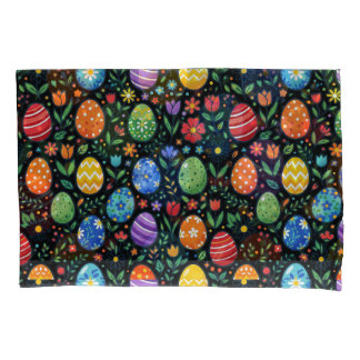 Osterhasen-Eier & Blumen Kissenbezug