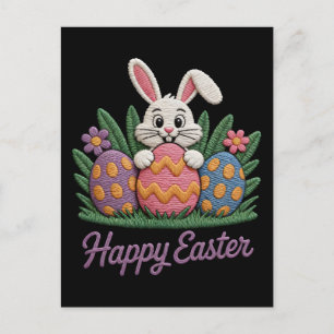 Osterhasen-Eier Karo Leoparden T-Shirt Postkarte