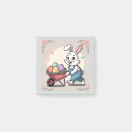 Osterhasen-Eier und Rollkarren Post-it Klebezettel