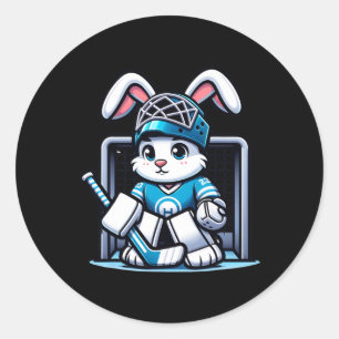 Osterhasen Eishockey Goalie Männer Jungen Kinder T Runder Aufkleber