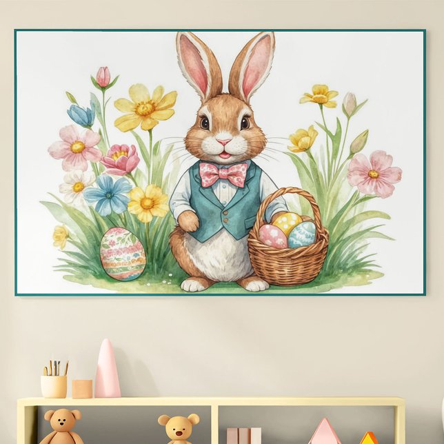 Osterhasen-Frühlingsblumenposter  Poster (Von Creator hochgeladen)