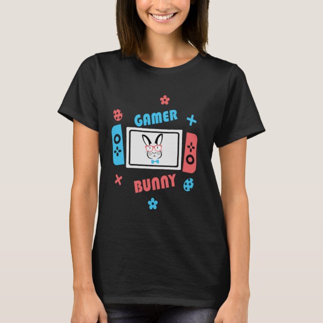 Osterhasen Gamer Svg, glücklicher Ostern  T-Shirt (Vorderseite)