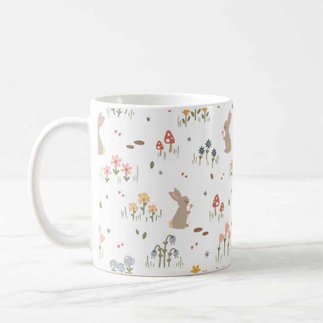 Osterhasen-Geschenk Kinder Kaffee Tasse Wildblumen (Links)
