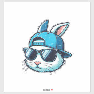 Osterhasen-Gesicht Baseballkappe Sonnenbrille Hase Aufkleber