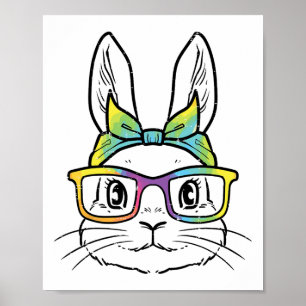 Osterhasen-Gesicht-Brille Byndana Hase Frauen Poster