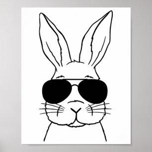 Osterhasen-Gesicht-Sonnenbrille Männer Jungen Kind Poster