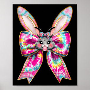 Osterhasen-Gesicht-Tie-Dye-Coquette-Schleife Oster Poster