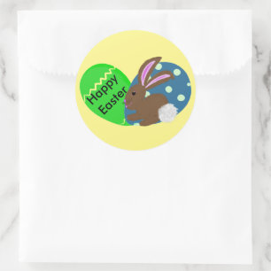 Osterhasen Grüne Ostereier Runder Aufkleber
