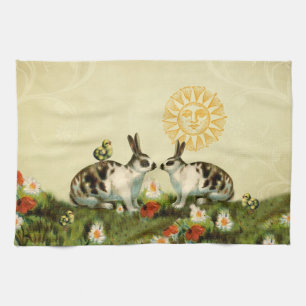 Osterhasen im Vintage-Stil Küchentuch