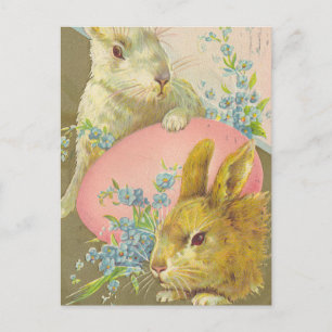 Osterhasen im Vintage-Stil Postkarte