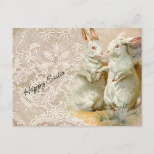 Osterhasen im Vintage-Stil Postkarte