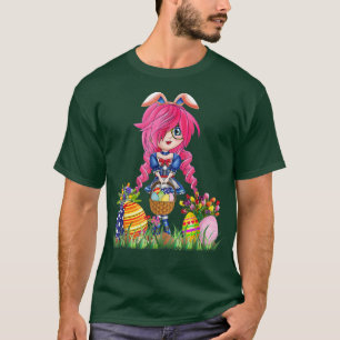Osterhasen Japanischer Anime Merch Niedlich Manga T-Shirt