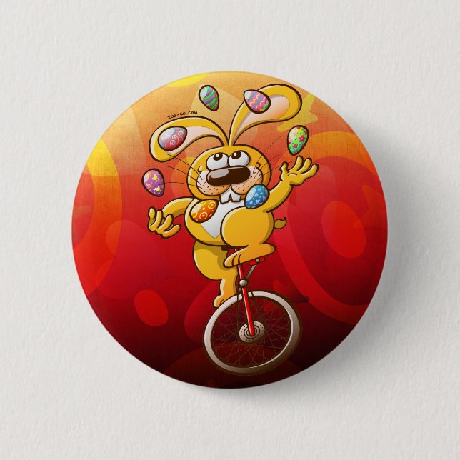 Osterhasen-jonglierende Eier Button (Vorderseite)