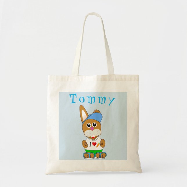 Osterhasen-Jungen-Namen-Ei-Jagd-Taschen-Tasche Tragetasche (Vorne)