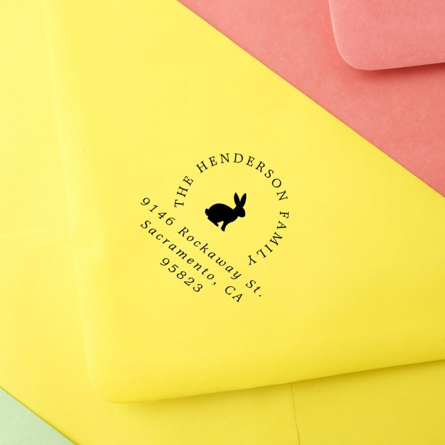Osterhasen-Kaninchen Elegante Typografie-Adresse Gummistempel (Von Creator hochgeladen)