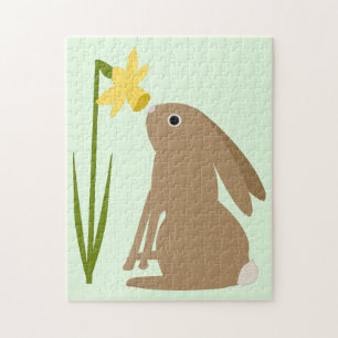 Osterhasen-Kaninchen und Daffodische Blume