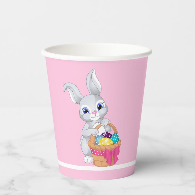 Osterhasen-Kaninchenkörbe Party Eier Pappbecher (Vorderseite)