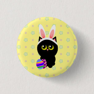 Osterhasen-Katze Button