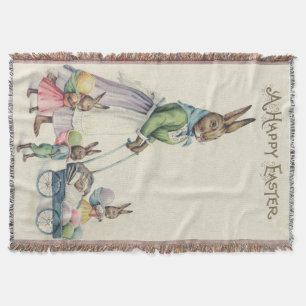 Osterhasen Kinder bunte Eier Decke